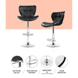 Artiss 4x Bar Stools Gas Lift Leather Seat Black - 45-Degree Angle