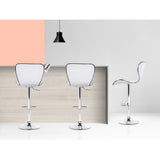 Artiss 2x Bar Stools Gas Lift Leather Seat White - Top-Down View