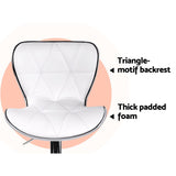 Artiss 2x Bar Stools Gas Lift Leather Seat White - 45-Degree Angle