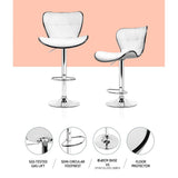 Artiss 4x Bar Stools Gas Lift Leather Seat White - Top-Down View