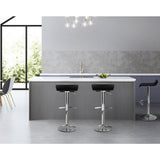 Artiss 2x Bar Stools Adjustable Gas Lift Chairs Black - Rear View