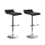 Artiss 2x Bar Stools Adjustable Gas Lift Chairs Black - Low Angle