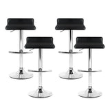 Artiss 4x Bar Stools Adjustable Gas Lift Chairs Black - Side View