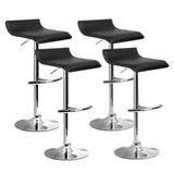 Artiss 4x Bar Stools Adjustable Gas Lift Chairs Black - Close-Up Angle