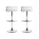 Artiss 2x Bar Stools Adjustable Gas Lift Chairs White - Side View