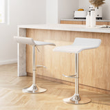 Artiss 2x Bar Stools Adjustable Gas Lift Chairs White - Low Angle