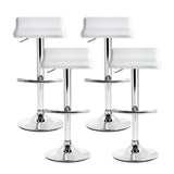 Artiss 4x Bar Stools Adjustable Gas Lift Chairs White - Side View