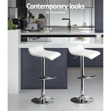 Artiss 4x Bar Stools Adjustable Gas Lift Chairs White - Top-Down View