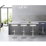 Artiss 4x Bar Stools Adjustable Gas Lift Chairs White - Rear View