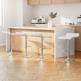 Artiss 4x Bar Stools Adjustable Gas Lift Chairs White - Close-Up Angle