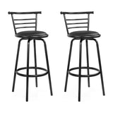 Artiss 2x Bar Stools Swivel Leather Padded Metal