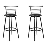 Artiss 2x Bar Stools Swivel Leather Padded Metal, image 3
