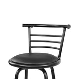 Artiss 2x Bar Stools Swivel Leather Padded Metal - Top-Down View