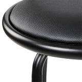 Artiss 2x Bar Stools Swivel Leather Padded Metal - Rear View