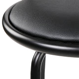 Artiss 2x Bar Stools Swivel Leather Padded Metal - Rear View