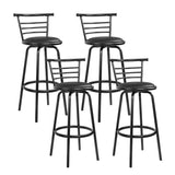 Artiss 4x Bar Stools Swivel Leather Padded Metal - Close-Up Angle