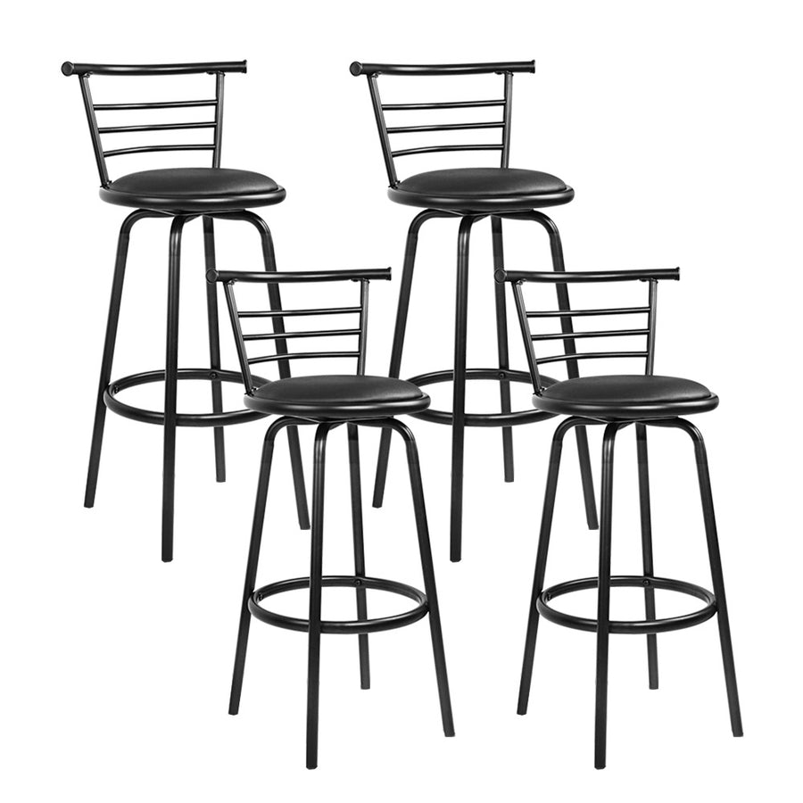 Artiss 4x Bar Stools Swivel Leather Padded Metal, image 7