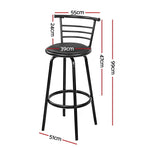 Artiss 4x Bar Stools Swivel Leather Padded Metal, Swivel