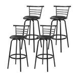 Artiss 4x Bar Stools Swivel Leather Padded Metal, image 3