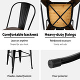 4x Artiss Metal Bar Stools Wooden Seat Retro Counter Stool - Rear View