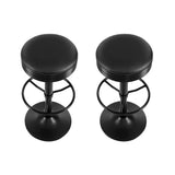 Artiss 2x Bar Stools Leather Padded Gas Lift Black - Side View