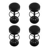 Artiss 4x Bar Stools Leather Padded Gas Lift Black - Side View