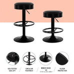 Artiss 4x Bar Stools Leather Padded Gas Lift Black, image 4
