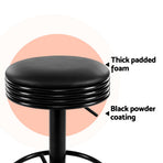 Artiss 4x Bar Stools Leather Padded Gas Lift Black, image 5