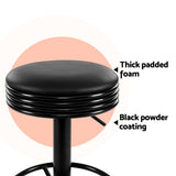 Artiss 4x Bar Stools Leather Padded Gas Lift Black - 45-Degree Angle