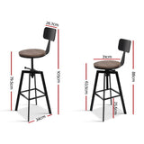 Artiss Bar Stools Kitchen Counter Chairs Vintage Metal Chairs - Front View