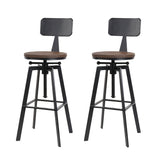 Artiss Bar Stools Kitchen Counter Chairs Vintage Metal Chairs x2 - Side View