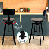 Artiss Bar Stools Kitchen Counter Chairs Vintage Metal Chairs x2 - Rear View
