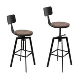 Artiss 4x Bar Stools Kitchen Dining Chairs Adjustable Wood Stool w/Backrest - Side View