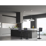 Artiss 4x Bar Stools Gas Lift Linen Fabric Black - Close-Up Angle