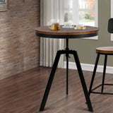 Artiss Bar Table 67-86CM Height Round Brown - Close-Up Angle