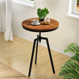 Artiss Bar Table 67-86CM Height Round Brown