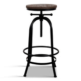 Artiss Bar Stools Adjustable Wood Chairs - Side View