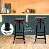 Artiss Bar Stools Adjustable Wood Chairs - 45-Degree Angle