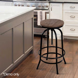 Artiss Bar Stools Adjustable Wood Chairs - Low Angle