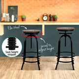 Artiss 2x Bar Stools Adjustable Wood Chairs - 45-Degree Angle