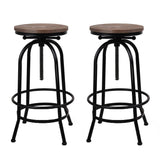 Artiss 2x Bar Stools Adjustable Wood Chairs - Side View