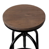 Artiss 2x Bar Stools Adjustable Wood Chairs - Top-Down View