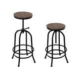 Artiss 4x Bar Stools Kitchen Dining Chairs Adjustable Wooden Vintage Stool - Side View