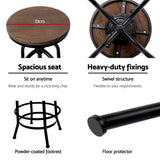 Artiss 4x Bar Stools Kitchen Dining Chairs Adjustable Wooden Vintage Stool - Top-Down View