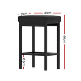 2x Artiss Metal Bar Stools PU Seat Dining Counter Chairs - Front View