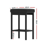 A Set of 4 Artiss Metal Bar Stools PU Seat Dining Counter Chairs - Front View