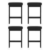 A Set of 4 Artiss Metal Bar Stools PU Seat Dining Counter Chairs - Side View