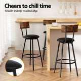 Artiss 4X Industrial Bar Stools Upholstered Counter Chairs Steel Frame Anti-Scratch - Top-Down View