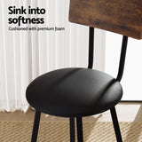 Artiss 4X Industrial Bar Stools Upholstered Counter Chairs Steel Frame Anti-Scratch - 45-Degree Angle
