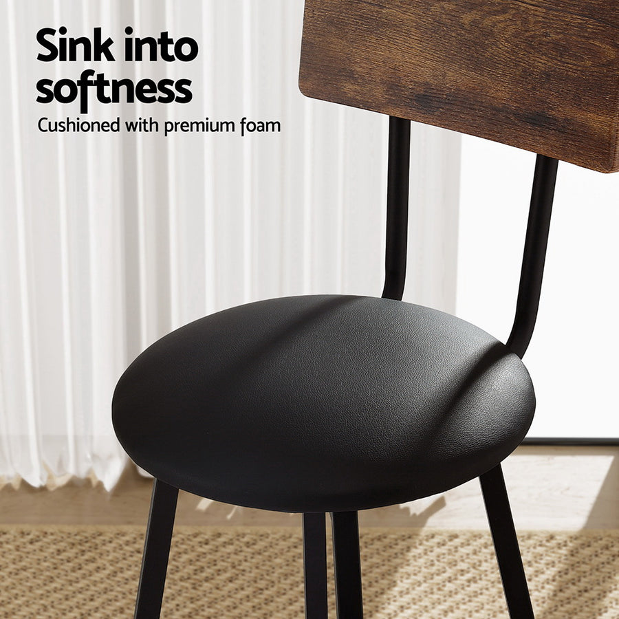 Artiss 4X Industrial Bar Stools Upholstered Counter Chairs Steel Frame Anti-Scratch, image 5